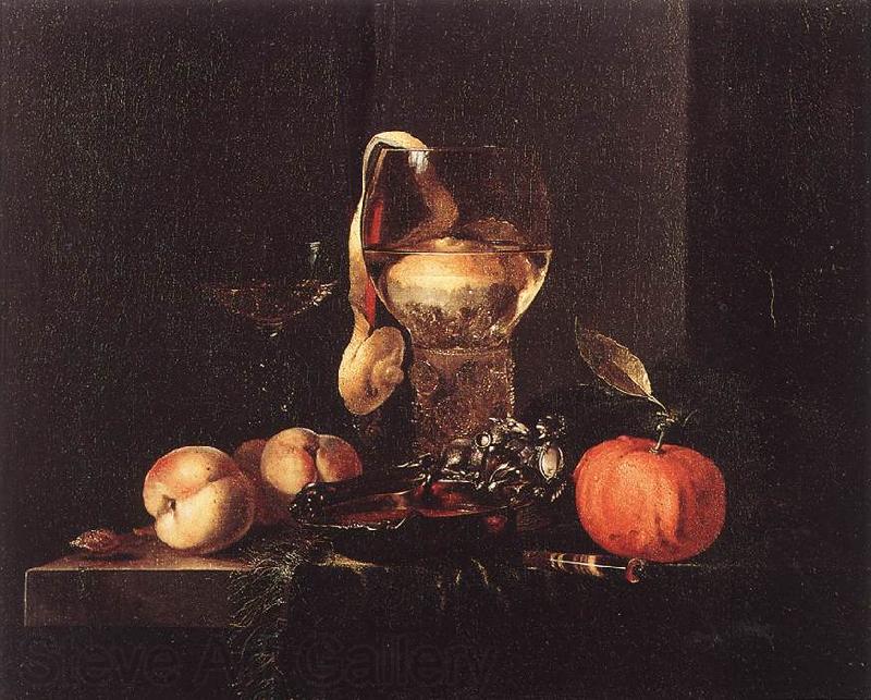 KALF, Willem Still-Life with Silver Bowl, Glasses, and Fruit Norge oil painting art